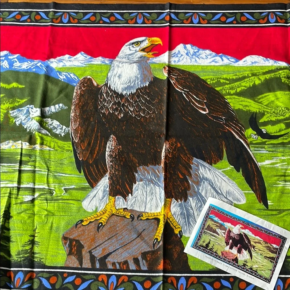 American Bald Eagle 100% Cotton wall Tapestry 25x53”